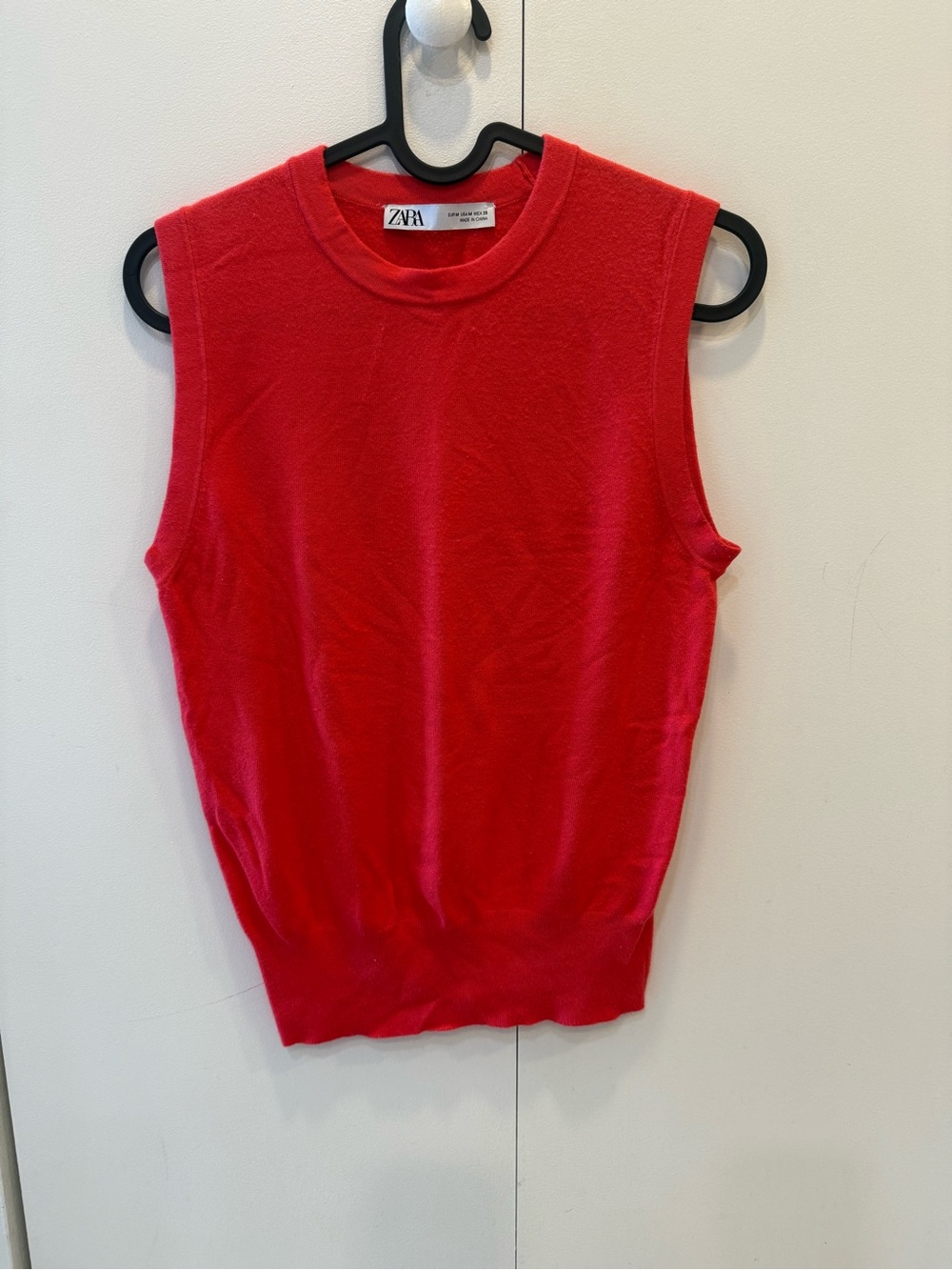 ZARA Bright Red Sleeveless Knit Tank